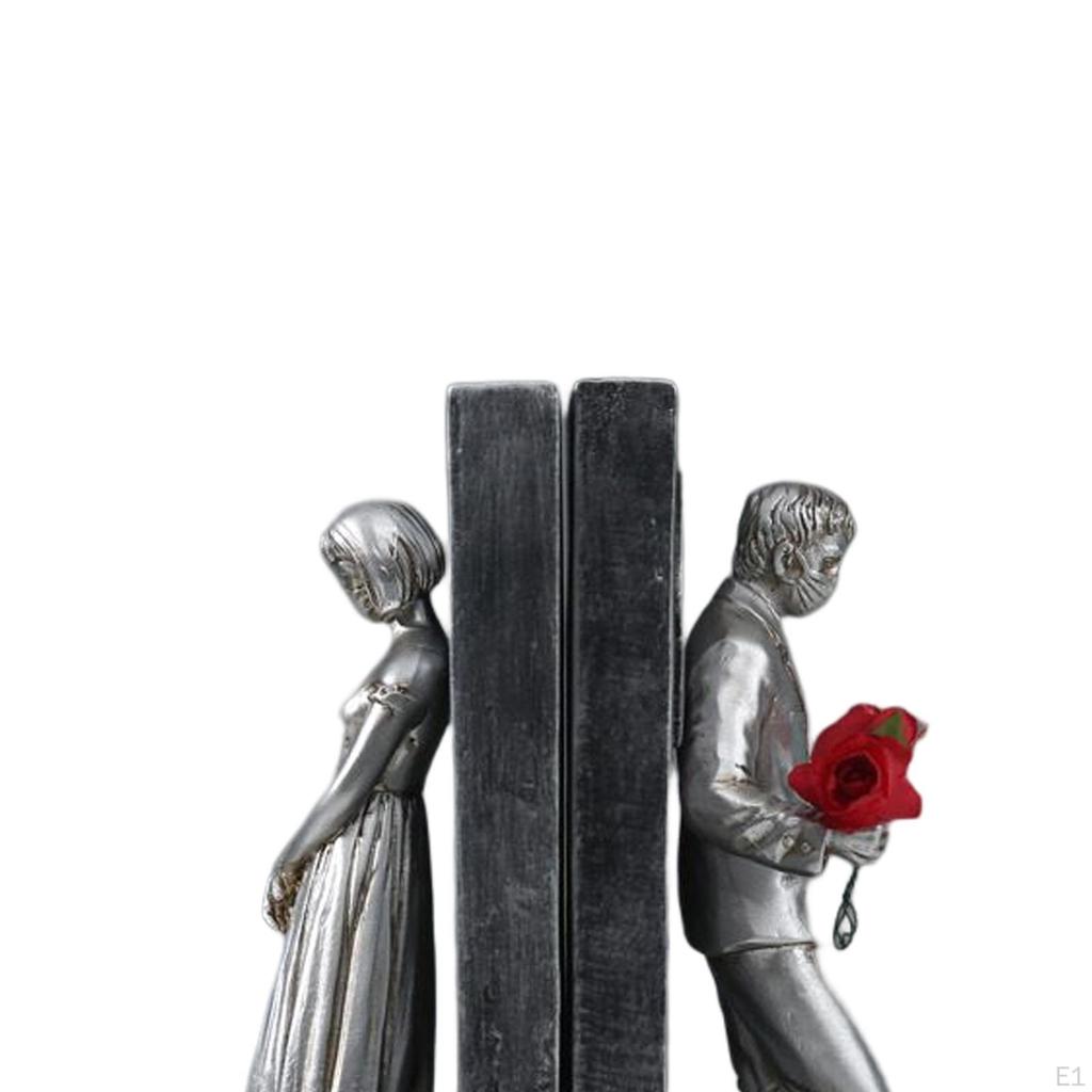 Decorative Bookends Creative Book Holder Organizer Support Couple Statue Figurine Resin