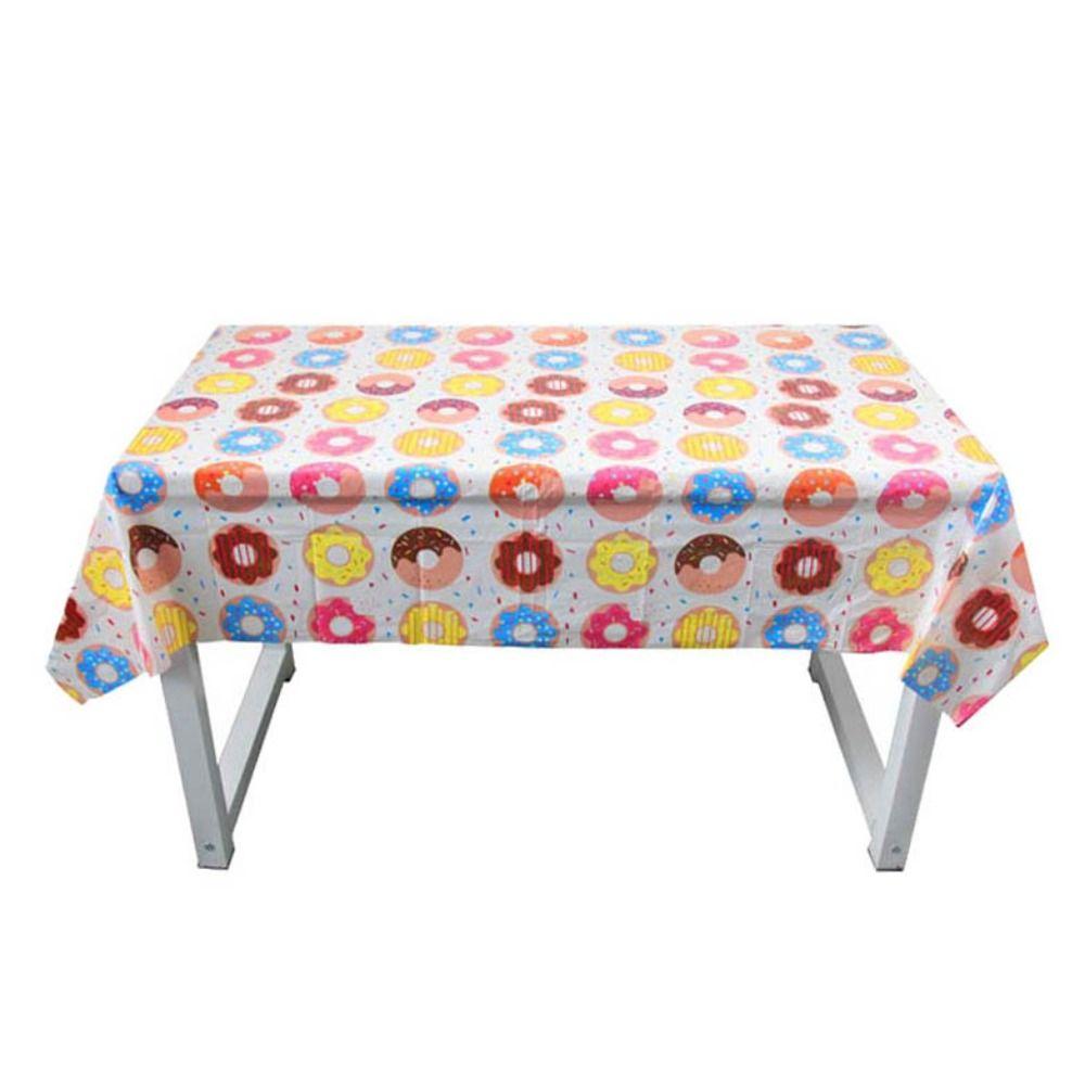 Rectangular Donut Tablecloth Plastic Donut Table Cover Birthday Party Party Decor