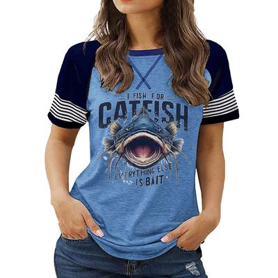 Модный женский летний топ с круглым вырезом, короткими рукавами и набивным рисунком размера плюс