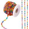 1 Strand 32.8 Feet Acrylic Beaded Chains Colorful Handmade Bead Chain Unwelded for Jewelry Purse Strap Handbag Link Chains Making