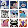 Cartoon Series Latch Hook Rug Kits Pillows Smyrna Package Carpet Embroidery Latch Hook Kit DIY Cross Stitch Pillow Knooppakket