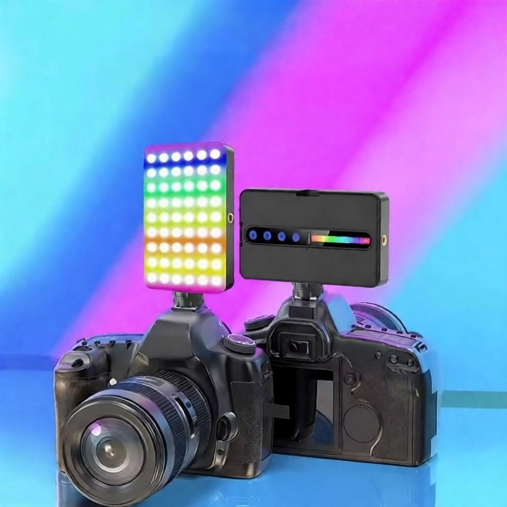 Mini luz LED RGB de relleno para cámara, regulable, a todo color, para estudio de fotografía en vivo, vlogs y selfies con smartphone.