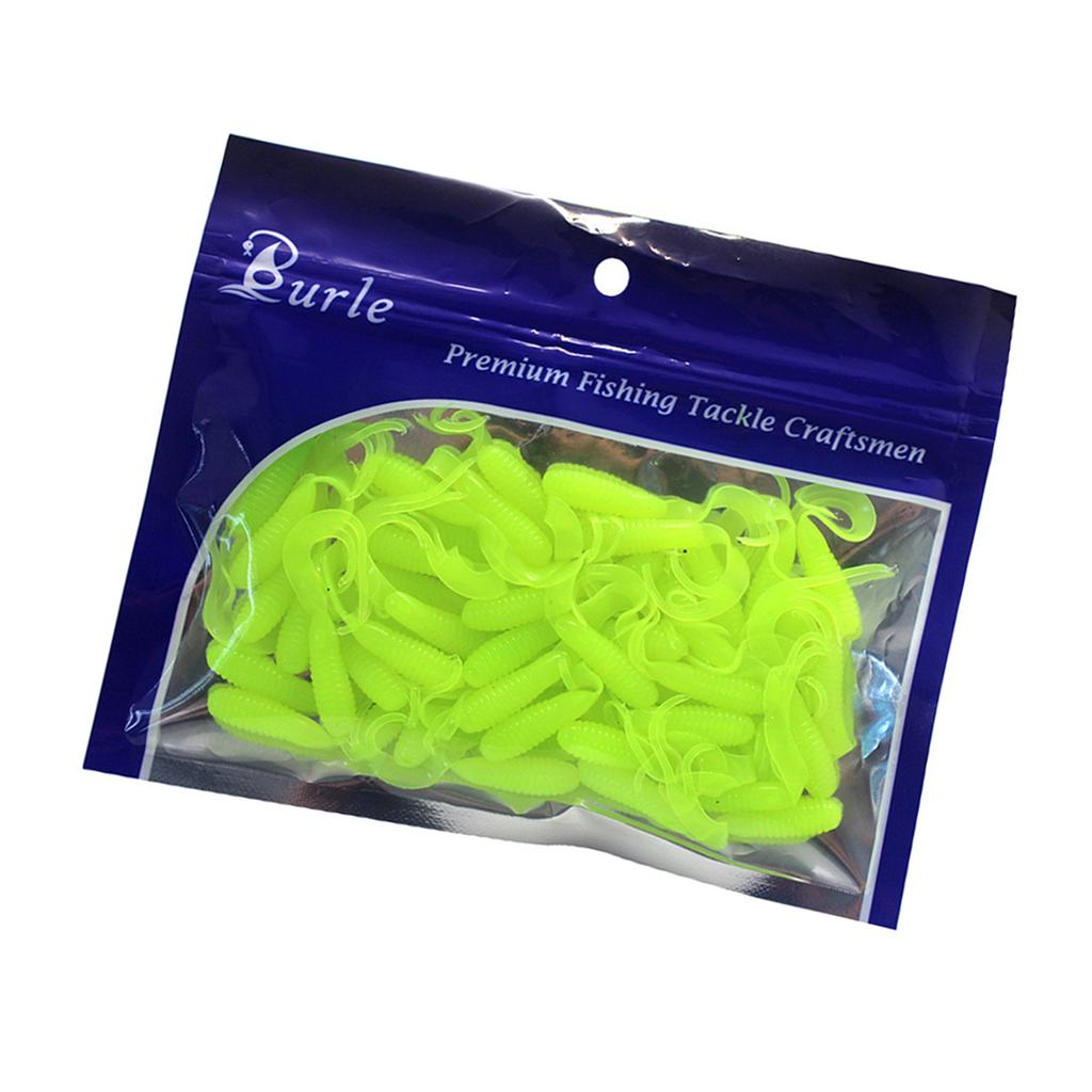 50 шт. мягкие рыболовные приманки Twister Tail Baits 4 см 3D Eyes Long Wavy Tail Swimbaits Bass Fish Lures Bags Sea Trouts