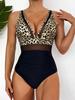 Sexy Black One Piece Swimsuit 2025 Women Mesh Patchwork Transparent Tummy Control Swimwear Bathing Suit See Through Monokini