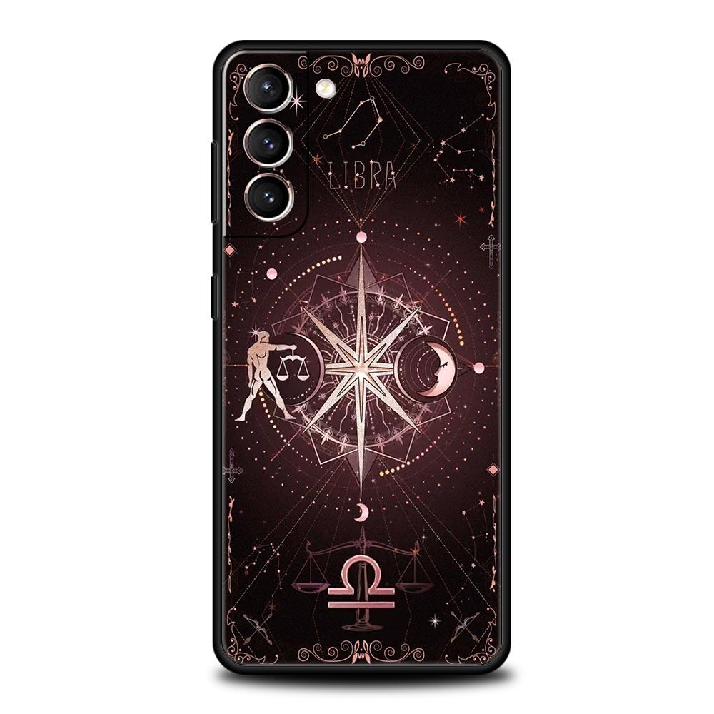 Чехол для телефона со созвездиями для Samsung Galaxy S26 Ultra S25 Plus S24 FE S23 S22 5G S21 S20, черный, мягкий