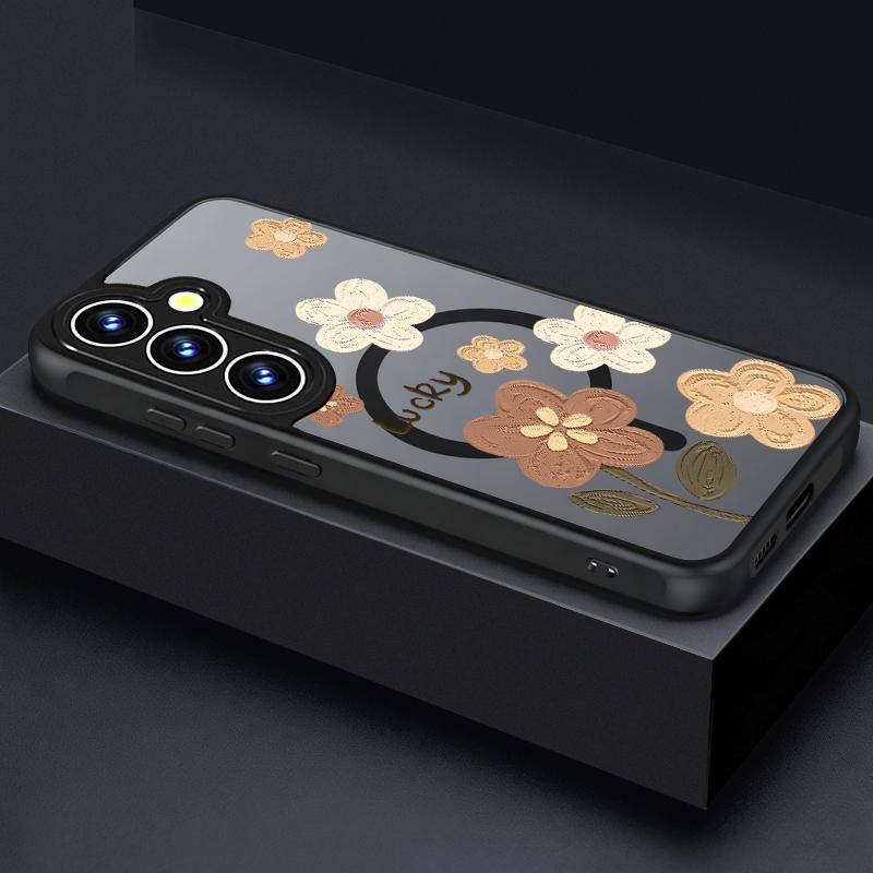 Милый Чехол для Телефона с Магнитным Рисунком Маленькие Цветы Для Samsung Galaxy S26 S24 S23 Ultra S25 FE S22 Plus S25 Edge Для Magsafe Чехол