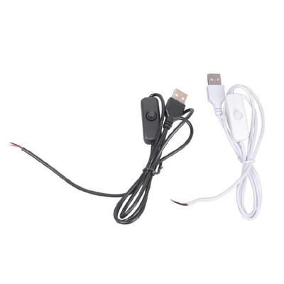 2-жильный USB-шнур питания с оголенными проводами 22AWG, луженый наконечник, с переключателями, поддержка 5 В/1 А, кабель питания, пластиковая текстура, для ремонта