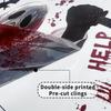 Хэллоуин 2025 Статические наклейки Страшная женщина-призрак Кровавый отпечаток руки Наклейки на окна Для жуткой вечеринки Домашний декор