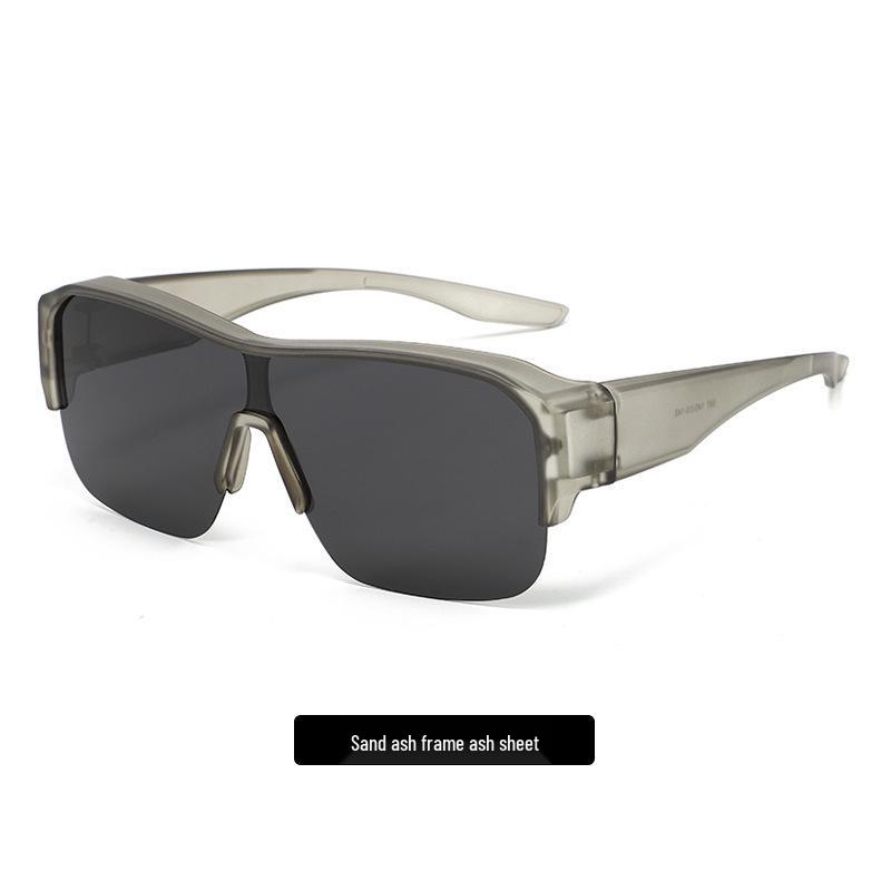 Женские ультралегкие поляризационные велоочки с полуободком - Для ношения поверх очков по рецепту, Накладные, Защита от УФ