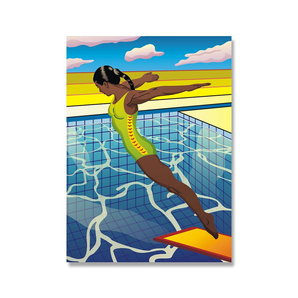 Летний Купание Абстрактные Настенные Художественные Принты Скандинавский Плакат Бассейн Аэрофотосъемка Холст Картина Картина Гостиная Декор Без Рамы