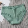 Women's Mid-Waist Lace Trim Breathable Cotton Briefs
