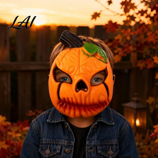Scary Halloween Prop Mask Pumpkin Face Mask Lantern Party Full Ghost Breathable Horror Costume Props for Secret Room Games Classic Decoration