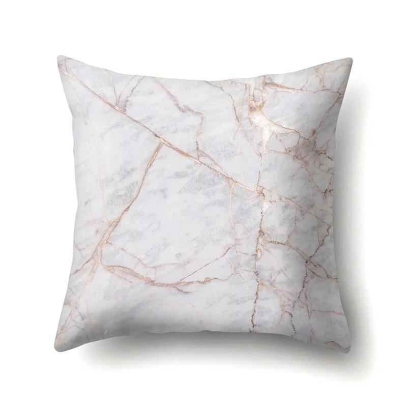 Nordic Ins Marble Polyester Pillowcase Car Decoration Home Printed Waist Cushion Pillowcase