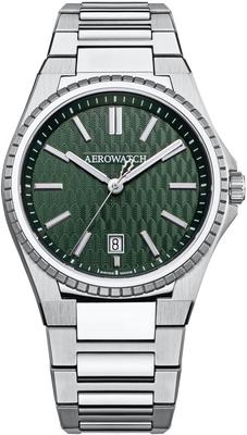Мужские часы Aerowatch Silver 3 Date Swiss Model A42999 AA04M, Стрелки, Дисплей, Сделано,