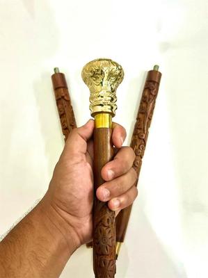 Деревянная трость ручной работы в античном стиле: Трость из цельной латуни Стильная трость