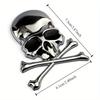 2PCS 3D Metal Skull Skeleton Crossbones Car Motorcycle Sticker Truck Label Badge Car Styling Decoration