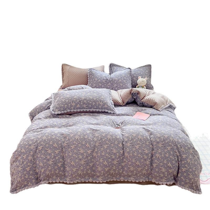 Утолщенный пододеяльник из бобового бархата, двухсторонний молочный бархат, для тепла осенью/зимой, идеально подходит для студенческих общежитий