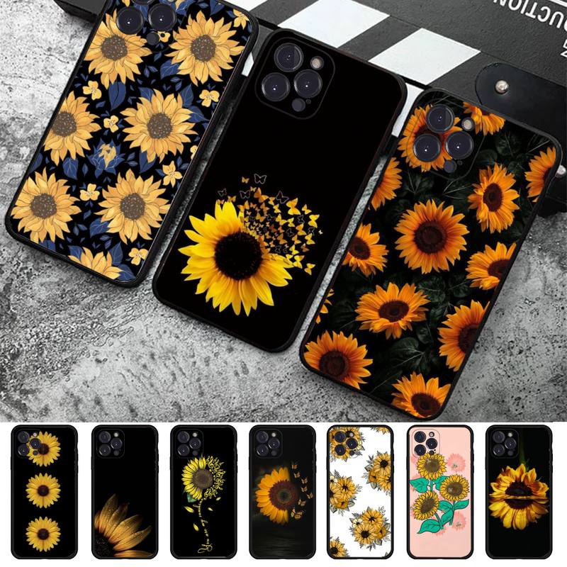 Прозрачный чехол для телефона с подсолнухом, силиконовый, мягкий, для iphone 14 13 12 11 Pro Mini XS MAX 8 7 6 Plus X 2020 XR, корпус