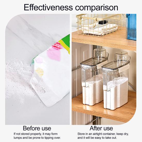 Герметичная банка для стирального порошка Yousheng, прозрачная емкость для хранения, коробка для стирального порошка, предотвращает сырость для прачечной, ванной комнаты