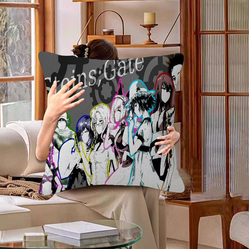 STEINS GATE Подушка Аниме Подушка Диван Кровать Подушка для изголовья Наволочка Чехол для подушки 45x45 см Мода