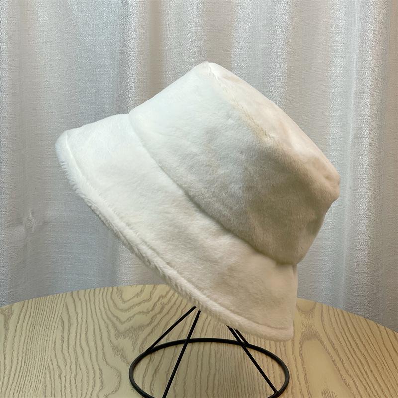 Плюшевая шляпа Женская осенне-зимняя шляпа-ведро Теплая шляпа-ведро Шляпа-цилиндр Шляпа-ведро