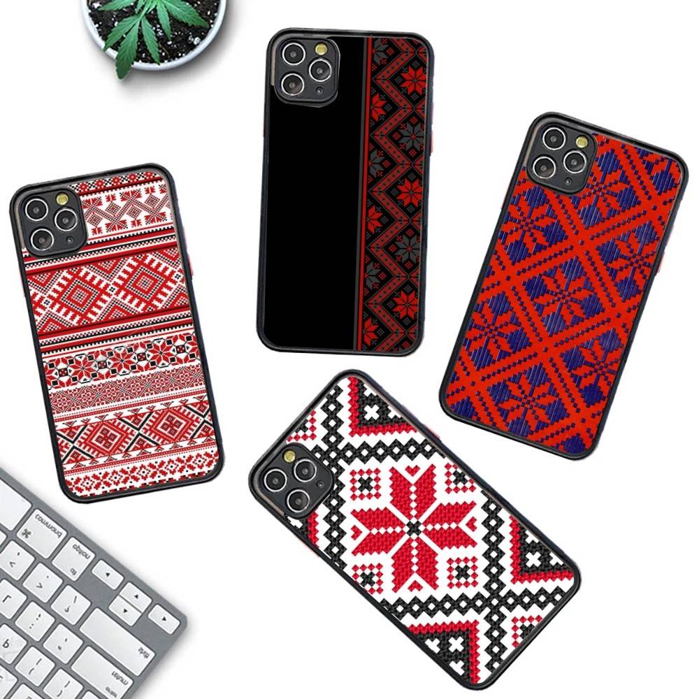 Чехол для телефона с узором-орнаментом U-Украина Для IPhone 16 15 14 X XR XS 7 8 Plus 11 12 13 Pro MAX 13mini Матовый противоударный чехол