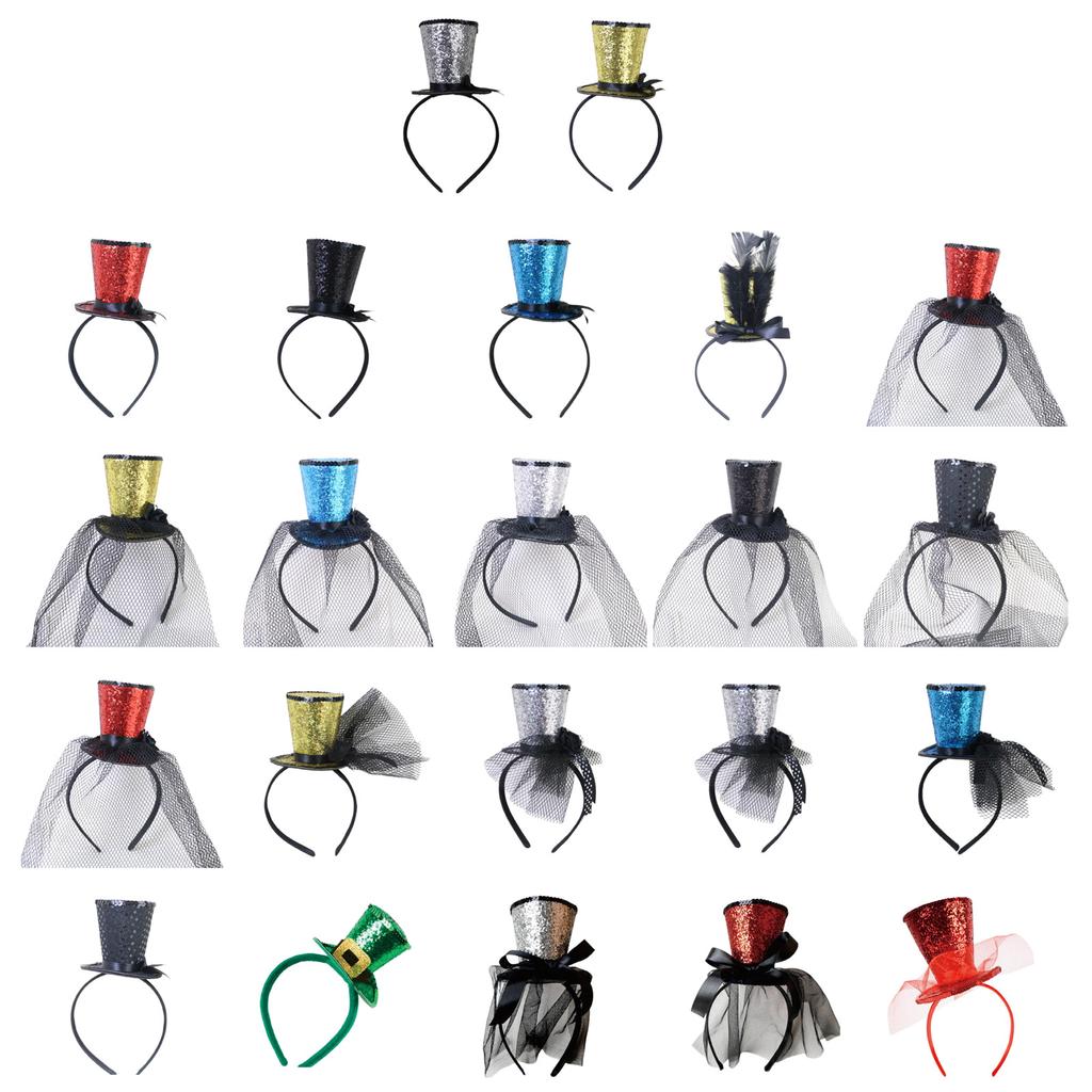 Kids Vintage Fascinator Top Hat Exquisite Glitter for Tea Party Children Costume Pillbox Hat Headwear for