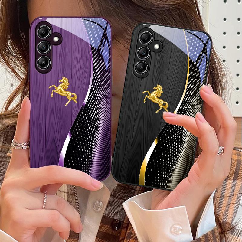 Деревянный зернистый Золотой конь Для Samsung A 73 72 71 70 56 55 54 53 52 51 50 42 35 34 33 32 31 26 25 24 23 22 30 20 стеклянный чехол для телефона