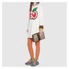 Gucci Ophidia потертый старый цветочный логотип полосатая стропа холщовый пэчворк косметичка клатч мужская эбеновое дерево/коричневый