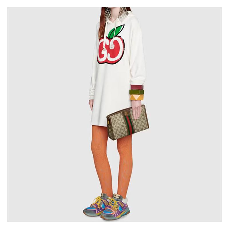 Gucci Ophidia потертый старый цветочный логотип полосатая стропа холщовый пэчворк косметичка клатч мужская эбеновое дерево/коричневый