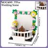 MOC Городская Свадебная Сцена Кирпичная Арка Сердце Любви Цветок Невеста Жених Совместимые Фигурки Конструктор Игрушки Для Детей Друзей Подарок