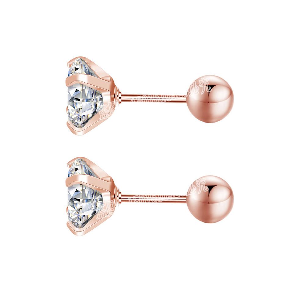 Новые медицинские серьги-пусеты из нержавеющей титановой стали с цирконовым кристаллом, с 4 зубцами, для трагуса, хряща, для мужчин и женщин, пирсинг уха, циркон