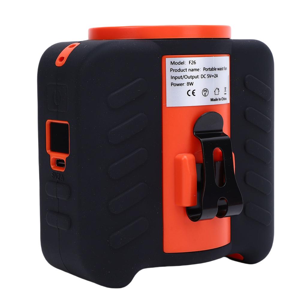 Portable Waist Fan 5 Speeds Strong Airflow USB Rechargeable Wearable Hanging Neck Fan with 10000mAh Battery for Camping Outdoor Jobsite