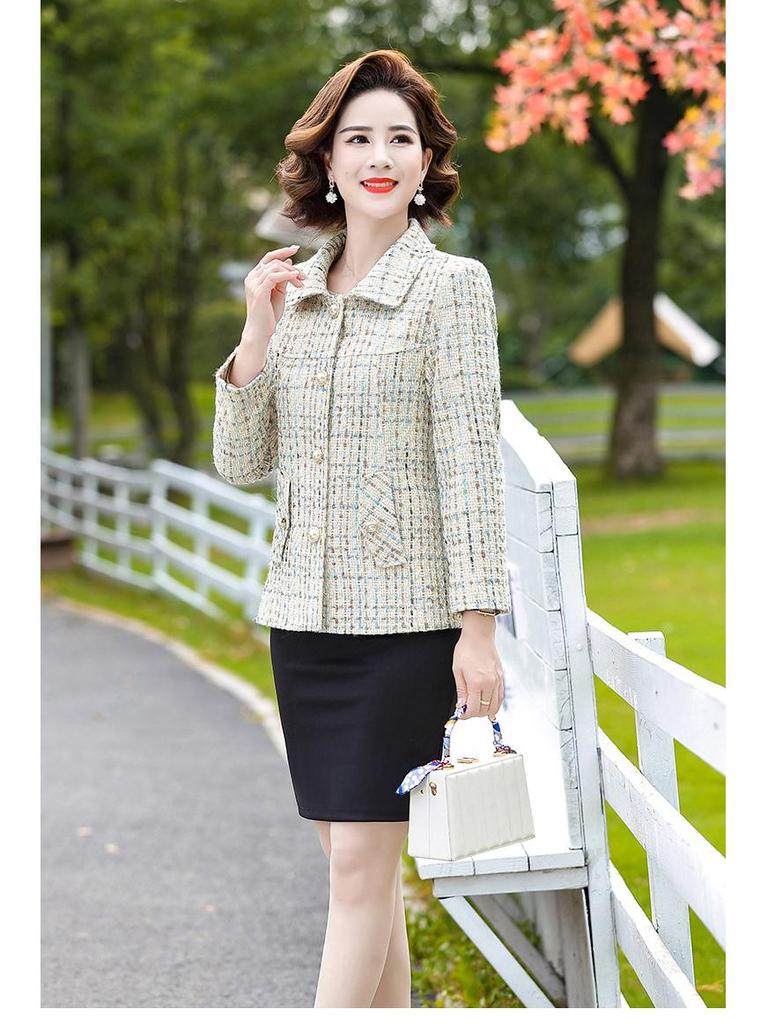 Модная короткая куртка мамы 2024: Весенне-осенний стиль для женщин среднего и пожилого возраста