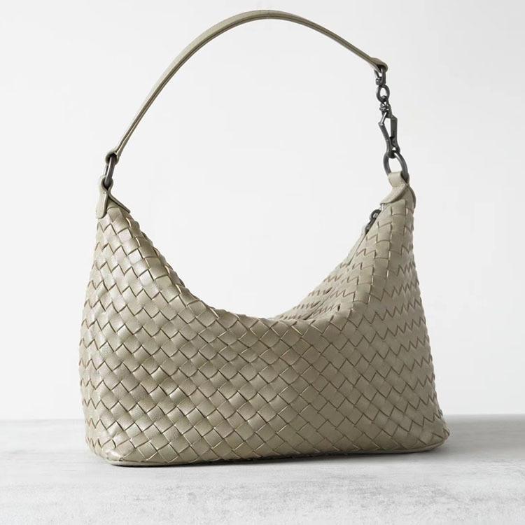 Handcrafted Sheepskin Woven Lunch Box Bag One Shoulder Armpit Dumpling Bag Women's High-end Handbag