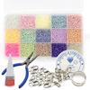 Artism Seed Beads DIY Mask Strap Bracelet Ring Making 15 Color Set 3mm, C Type Pastel, 1 Set Korean Popular Toys