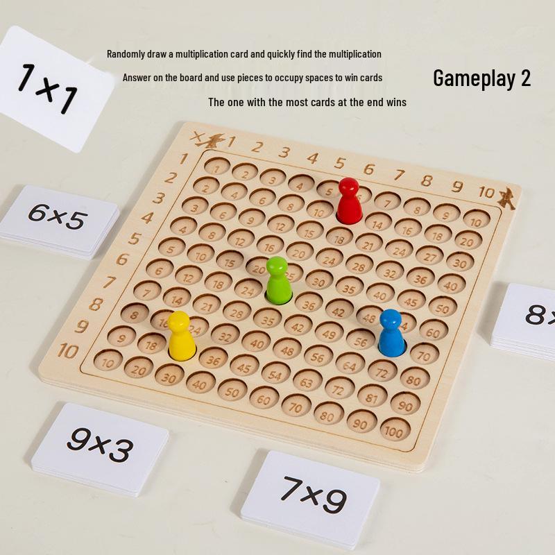 Деревянное учебное пособие по математике: Игра на таблицу умножения и ментальный счет для начальной школы