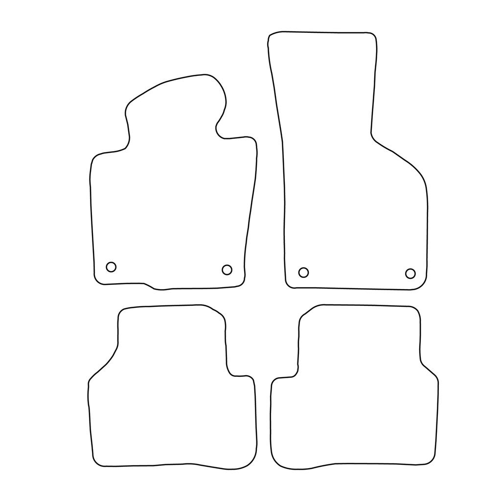 [Blm]Vw018 Black - Set Of Velour Floor Mats To Fit Volkswagen Cc 2012-2016 - Black Trim
