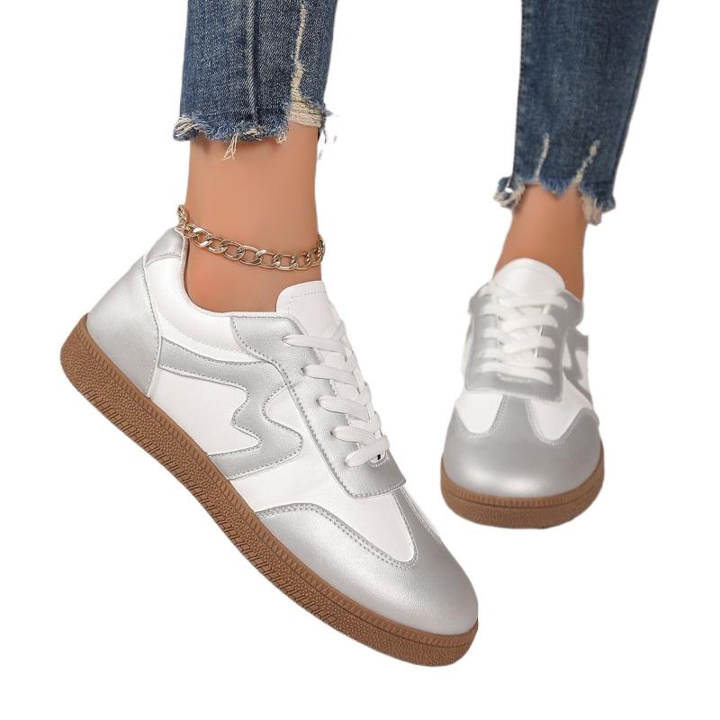 Мода Новый Стиль Женские Вулканизированные Кроссовки Тренировочные Повседневные Кроссовки Винтажные Кроссовки Спортивная Обувь Женские Кожаные Кроссовки Ретро Дизайн На Шнуровке