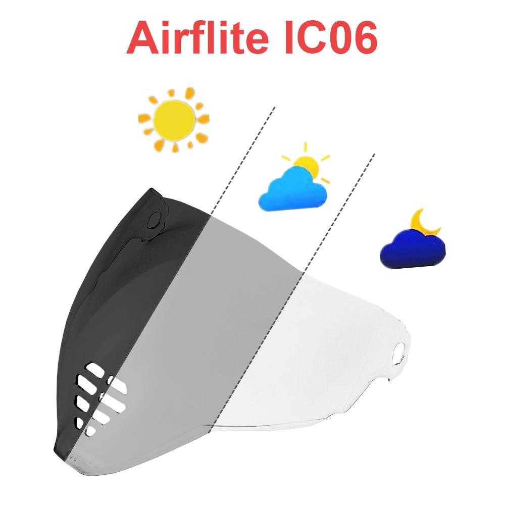 IC06 Фотохромный визор для шлема ICON Airflite IC06 Линза лицевого щитка Противотуманный козырек Мотоциклетный сменный прочный аксессуар