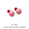 Hot Pink Earrings for Women Brightening Skin Tone Pink Ear Studs Niche Dopamine Barbie Versatile Accessories