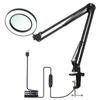 Neoglint Flexible Clampon Table Lamp with 8x Magnifier Swing Arm Dimmable LEDs Desk Light 3 Color