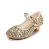 Children Princess Shoes Student Dance Girls High Heel Sandals Purple Kids Leather Glitter Crystal Shoes