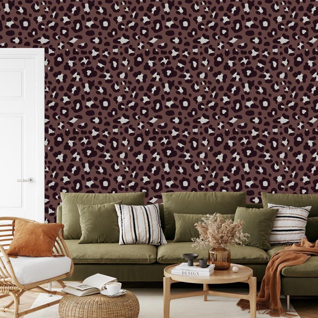 Animal Skin Wallpaper Burgundy 50x1000