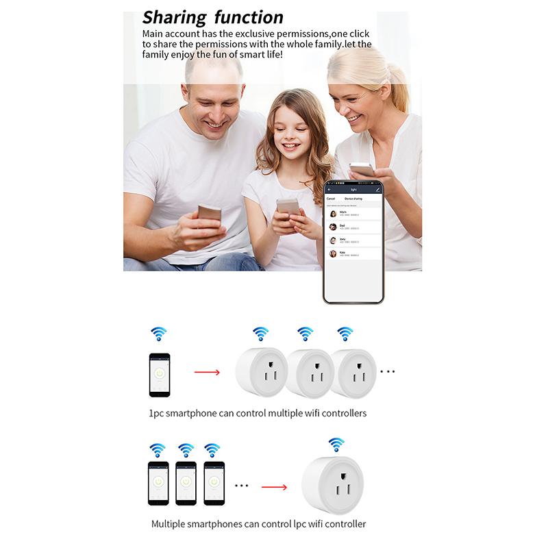 Wifi Smart Socket Us Plug 10A With Power Monitoring Timing Function Smart Life App Outlets Works With Alexa Google Home