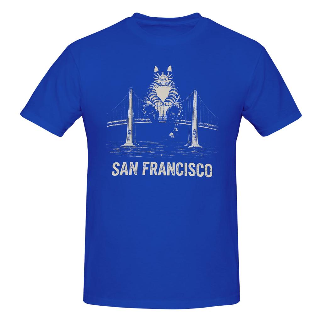 Piece San Francisco Bridge Graphic Funny  Cotton TShirt KKliban Cat Tops Tees For Unisex