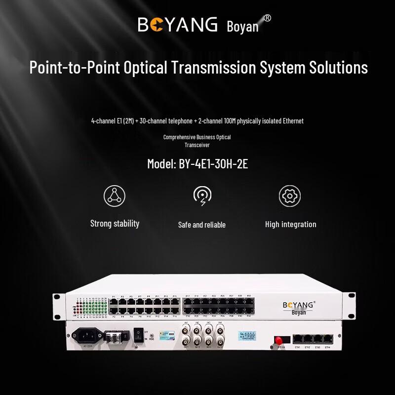 Boyang Оптический трансивер для нескольких служб (4E1, 30-Tel, 2x100M Ethernet)