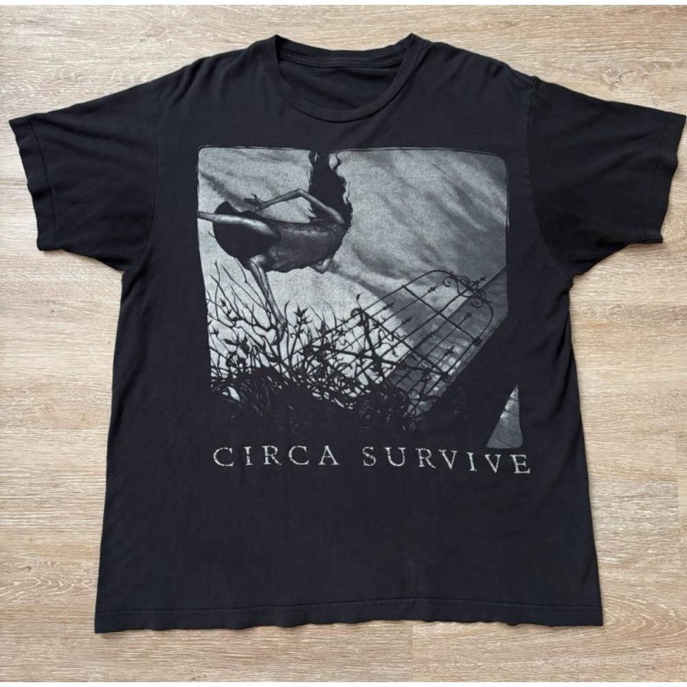 Circa Survive Jurtuna Черная Хлопковая Хлопковая Унисекс Футболка Оверсайз Унисекс Уличная Модная Хлопковая Y2k Короткий Рукав Классическая