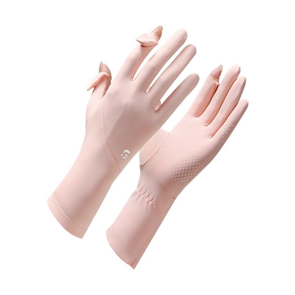 Flip Finger Sunscreen Gloves Anti-UV Driving Mittens New Ice Silk Gloves Women Men