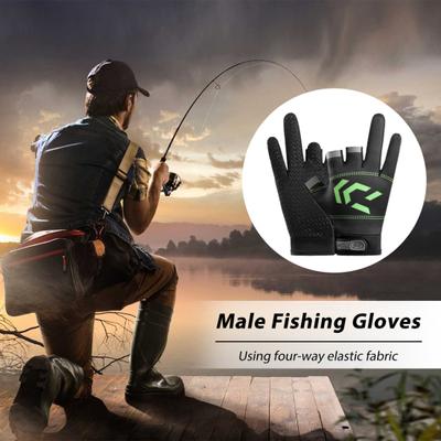 1 пара рыболовных перчаток с 3 вырезами, весна-лето, UPF 50 + защита от ультрафиолета, дышащие, противоскользящие, быстросохнущие, мужские велосипедные перчатки, аксессуары для рыбалки